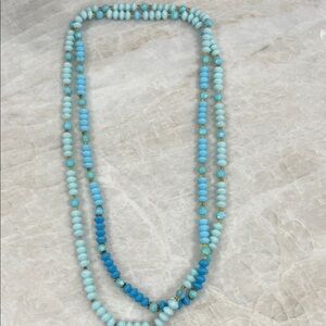 Gradient Blue Bead Large Necklace